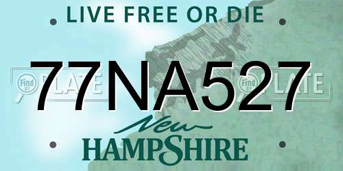 77NA527 New Hampshire License Plate