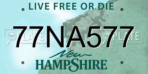 77NA577 New Hampshire License Plate