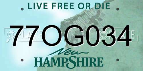 77OG034 New Hampshire License Plate