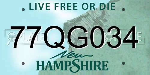 77QG034 New Hampshire License Plate