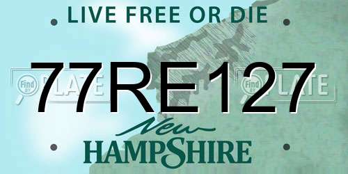 77RE127 New Hampshire License Plate