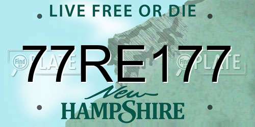 77RE177 New Hampshire License Plate
