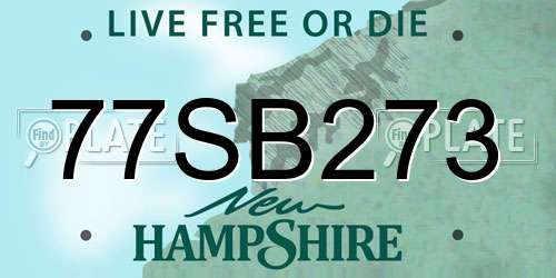77SB273 New Hampshire License Plate