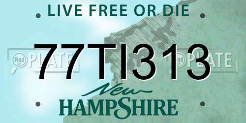 77TI313 New Hampshire License Plate