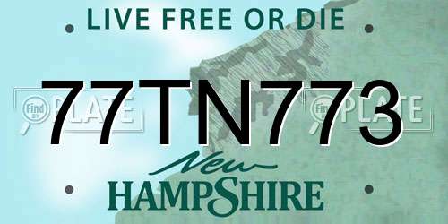 77TN773 New Hampshire License Plate