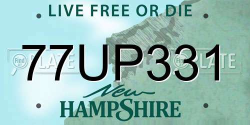 77UP331 New Hampshire License Plate