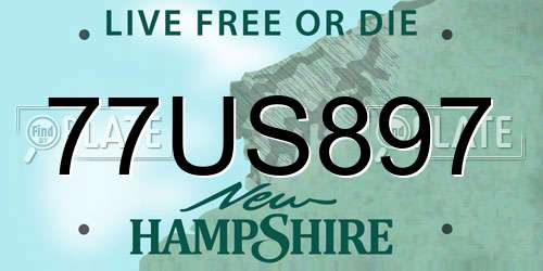 77US897 New Hampshire License Plate