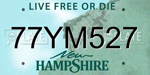 77YM527 New Hampshire License Plate
