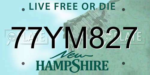 77YM827 New Hampshire License Plate