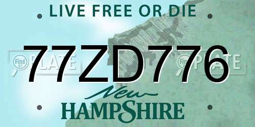 77ZD776 New Hampshire License Plate