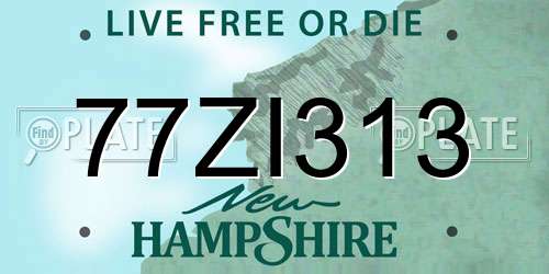 77ZI313 New Hampshire License Plate