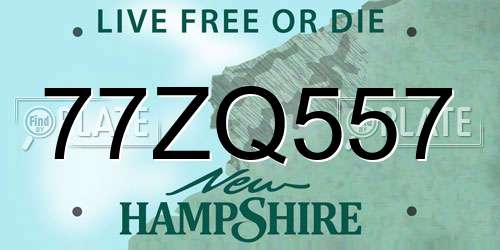 77ZQ557 New Hampshire License Plate