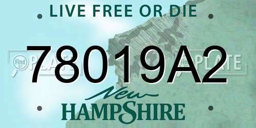 78019A2 New Hampshire License Plate