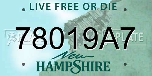 78019A7 New Hampshire License Plate