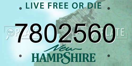 7802560 New Hampshire License Plate