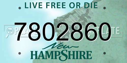 7802860 New Hampshire License Plate