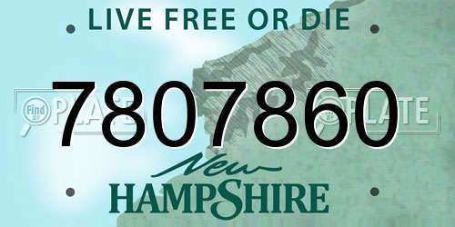 7807860 New Hampshire License Plate