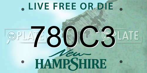 780C3 New Hampshire License Plate