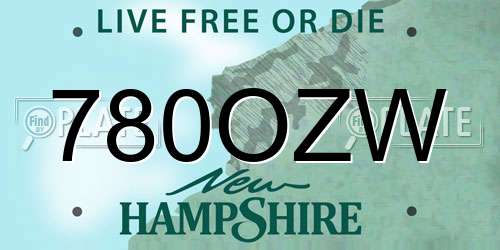 780OZW New Hampshire License Plate