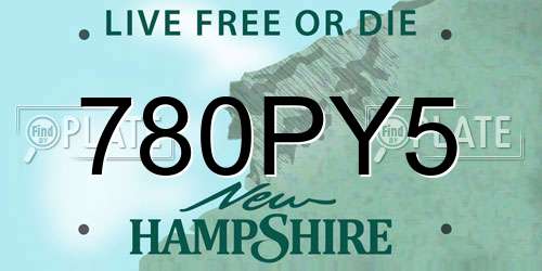 780PY5 New Hampshire License Plate