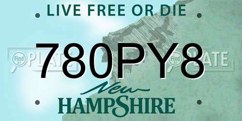 780PY8 New Hampshire License Plate