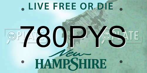 780PYS New Hampshire License Plate
