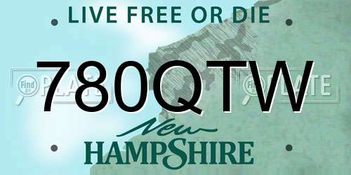 780QTW New Hampshire License Plate