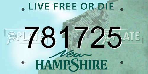 781725 New Hampshire License Plate