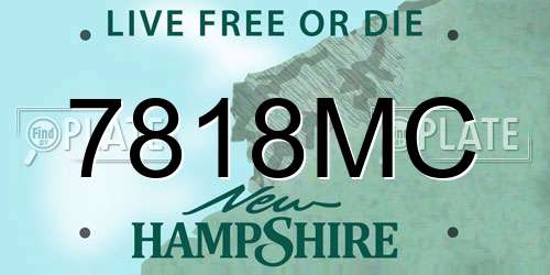 7818MC New Hampshire License Plate