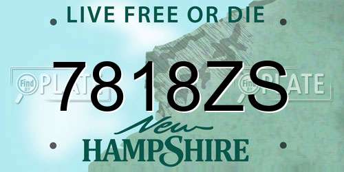 7818ZS New Hampshire License Plate