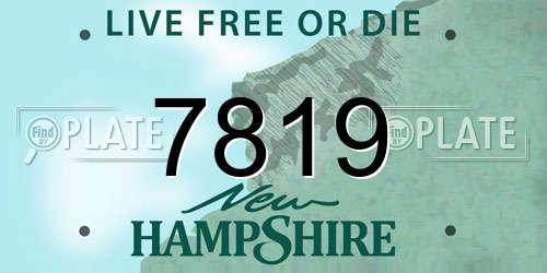 7819 New Hampshire License Plate