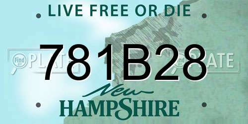 781B28 New Hampshire License Plate