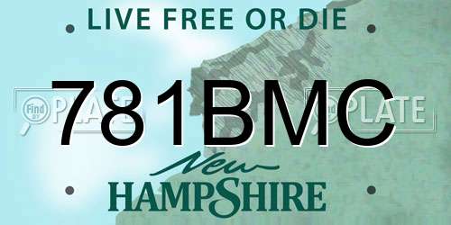 781BMC New Hampshire License Plate