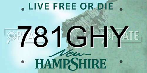 781GHY New Hampshire License Plate