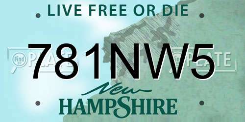 781NW5 New Hampshire License Plate
