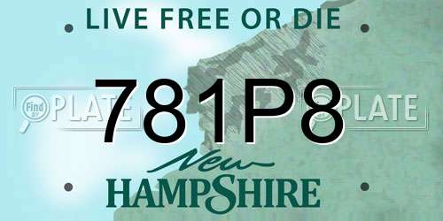 781P8 New Hampshire License Plate