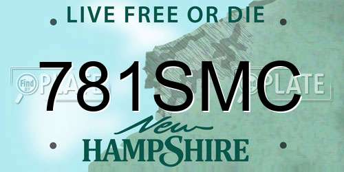 781SMC New Hampshire License Plate