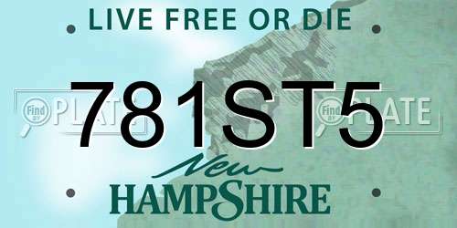 781ST5 New Hampshire License Plate