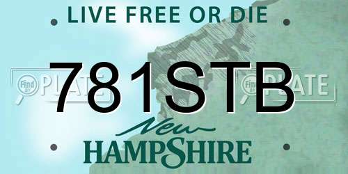 781STB New Hampshire License Plate