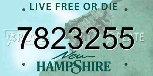 7823255 New Hampshire License Plate