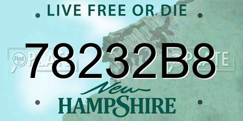 78232B8 New Hampshire License Plate