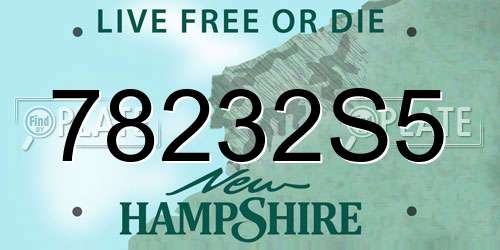 78232S5 New Hampshire License Plate