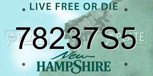 78237S5 New Hampshire License Plate