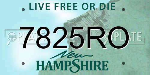7825RO New Hampshire License Plate