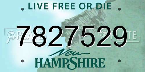 7827529 New Hampshire License Plate