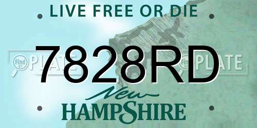 7828RD New Hampshire License Plate