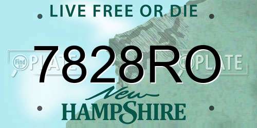 7828RO New Hampshire License Plate