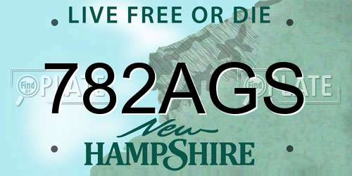 782AGS New Hampshire License Plate