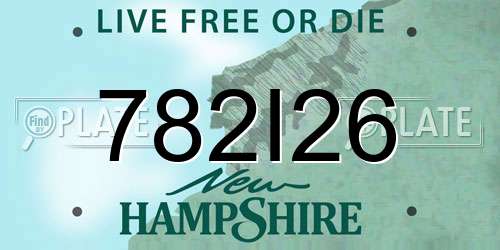 782I26 New Hampshire License Plate