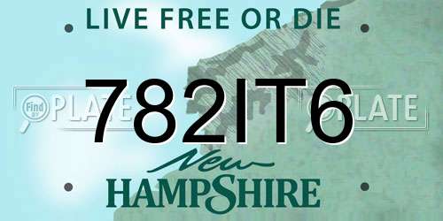 782IT6 New Hampshire License Plate